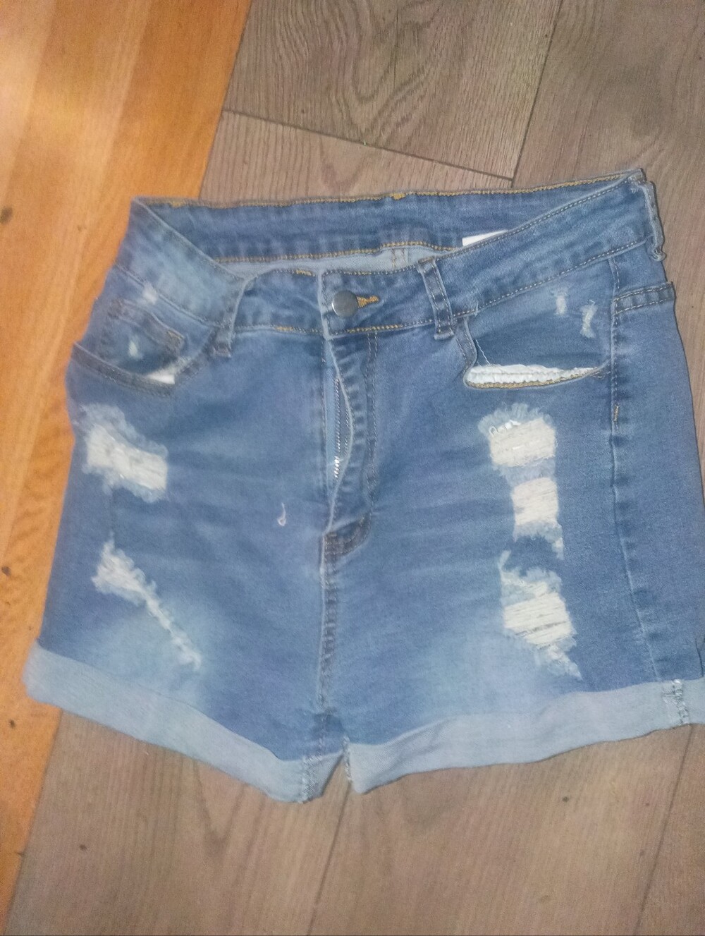 Distressed Blue Denim Women’s Shorts